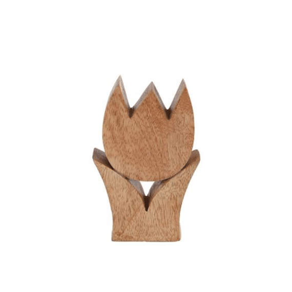 Sculptuur Tulp Naturel Mango S 9x15cm