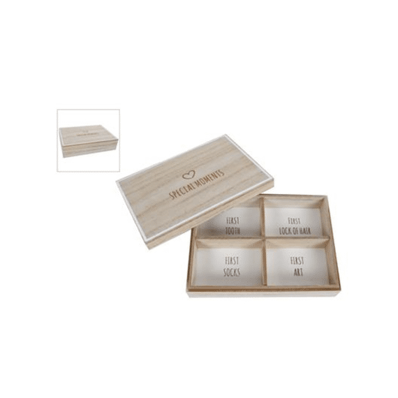 Opbergbox Special Moments Naturel Wit Hout 17,5x13x4cm
