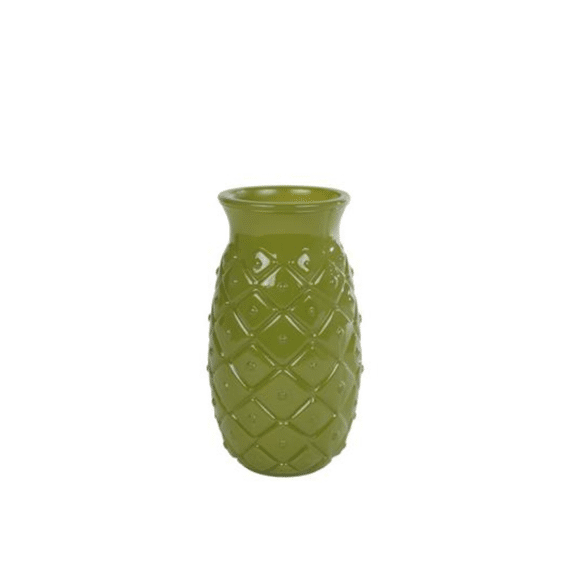 Vaas Ananas glossy groen glas 9x9x14,5cm