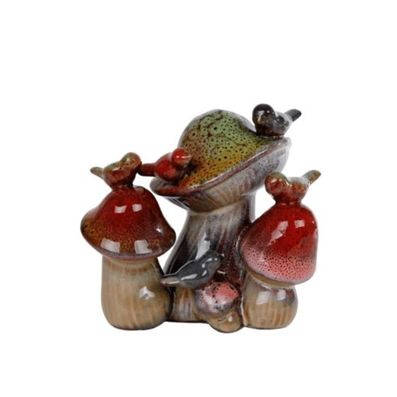 Sculptuur Paddenstoel Forrest 3x Bruin Aardewerk 16x11x15cm