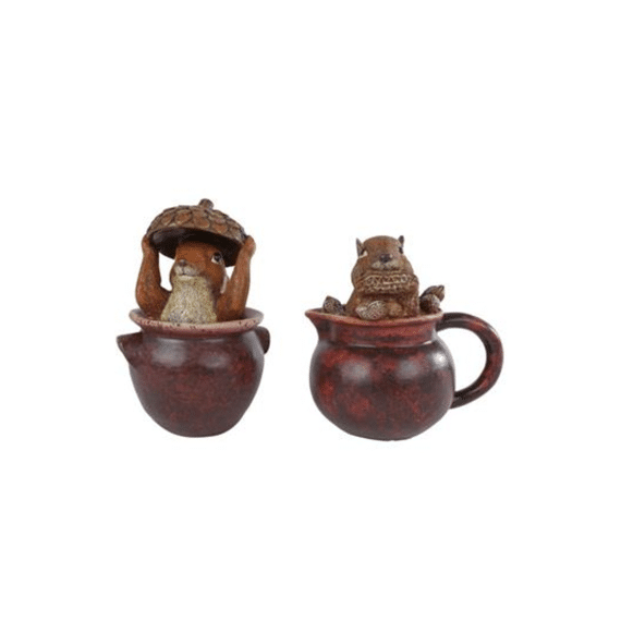 Sculptuur Eekhoorn in Kruik Bruin 11,5x10,3x17cm Assortiment Prijs Per Stuk