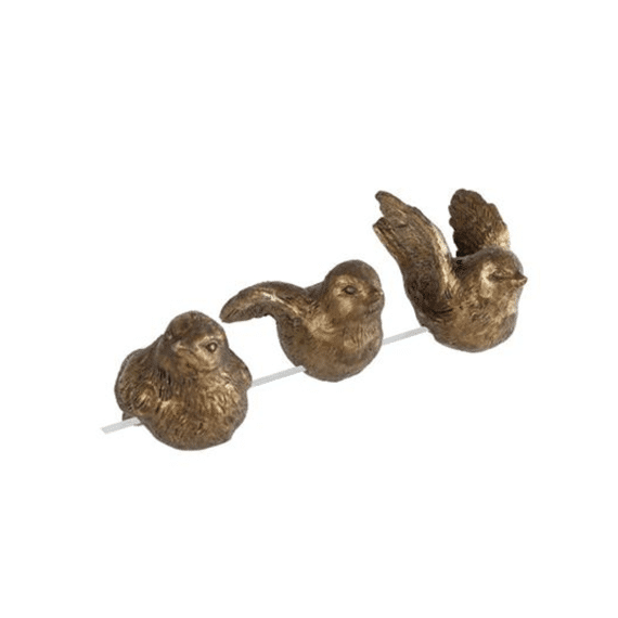 Sculptuur Hangend Vogel Goud 5,5x5x7cm Assortiment Prijs Per Stuk