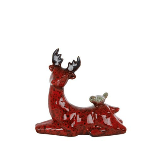Sculptuur Hert Forest S Bruin Aardewerk 12x5x11cm