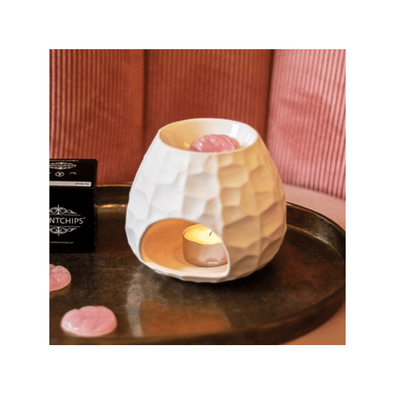 Scentchips Burner Gebeiteld Mat Wit