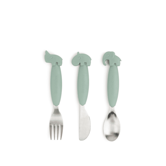 Done by Deer Cutlery Set Easy Grip Deer Friends Green