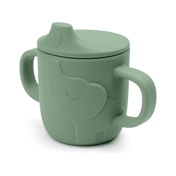 Done by Deer Peekaboo Spout Cup 2 Handles Elphee Green