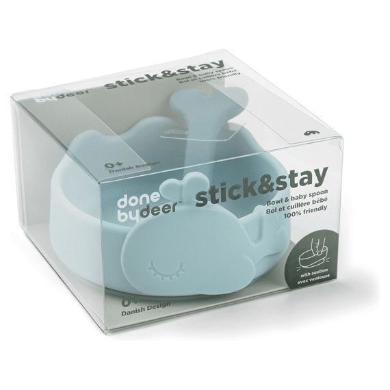 Done by Deer Silicone Stick&Stay Bowl Wally Blue