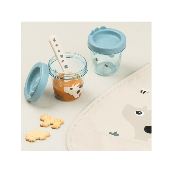 Done by Deer Food Container 2-pack Tiny Farm Blue