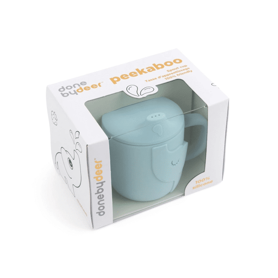 Done by Deer Peekaboo Spout Cup 2 Handles Elphee Blue
