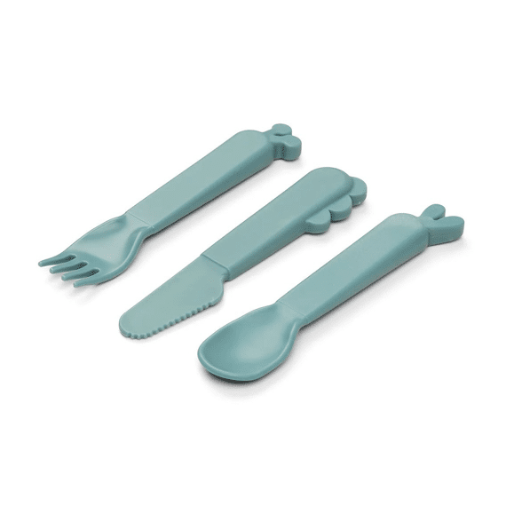 Done by Deer Kiddish Cutlery Set Deer Friends Blue