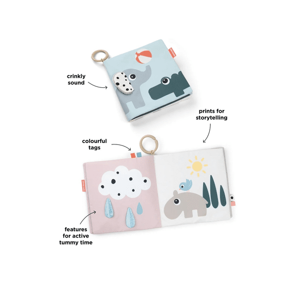 Done By Deer Tummy Time Soft Book Large Deer Friends Colour Mix