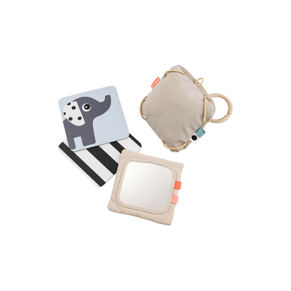 Done By Deer Baby Contrast Card Holder Deer Friends Sand