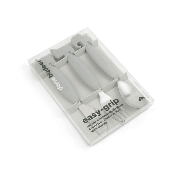 Done by Deer Cutlery Set Easy Grip Deer Friends Grey