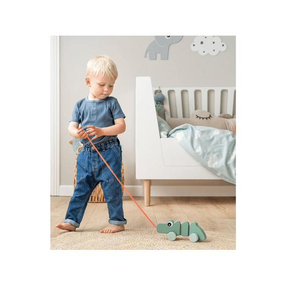 Done By Deer Pull Along Toy Croco Green