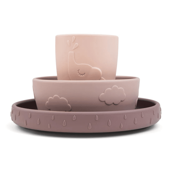 Done by Deer Silicone Stick&Stay Dinner Set Deer Friends Powder