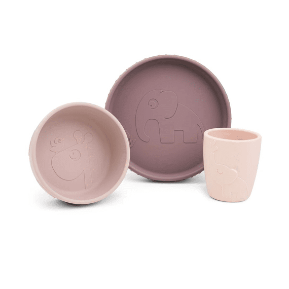 Done by Deer Silicone Stick&Stay Dinner Set Deer Friends Powder