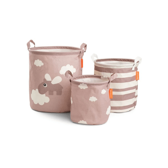 Done by Deer Toys Storage Baskets 3-Pack Happy Clouds Powder