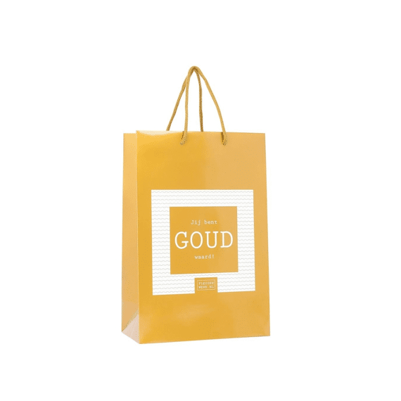 Geven is leuker geschentas 24x12x36cm Jij bent GOUD waard