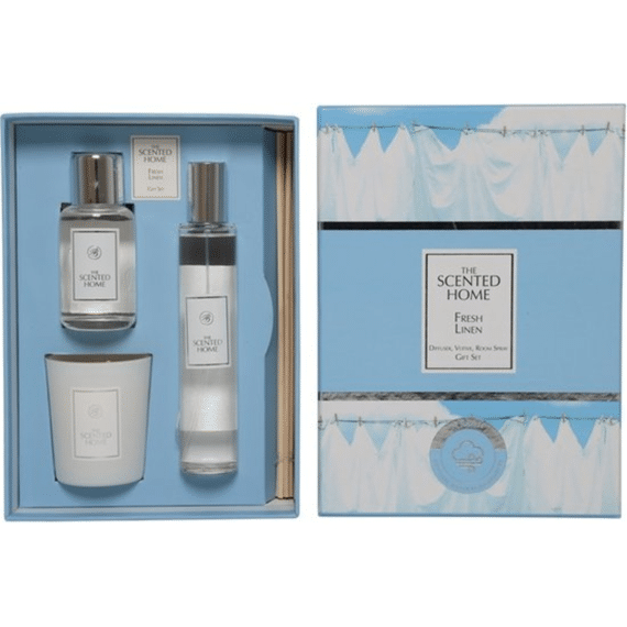 Giftset Diffuser, Kaars en Roomspray Fresh Linen