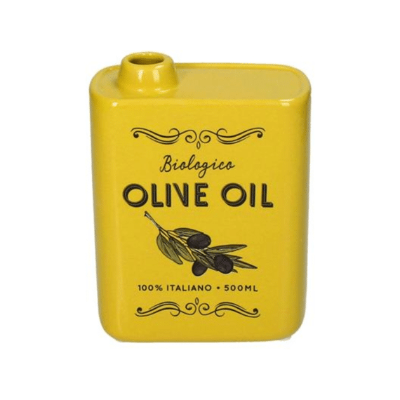 Vaas Olijfoliefles Earthenware 13x5,5x17cm,5x17cm Geel