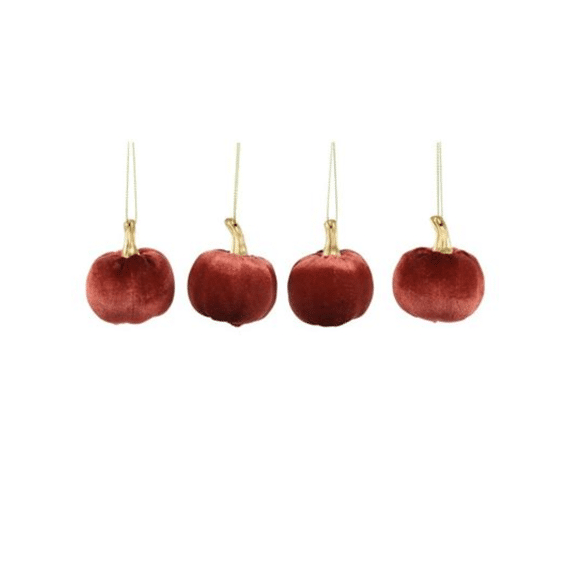 Kersthanger Pompoen Set 4st Bordeaux