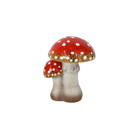 Decoratief figuur Paddenstoel Amanita 13,5x11,5x15 Rood