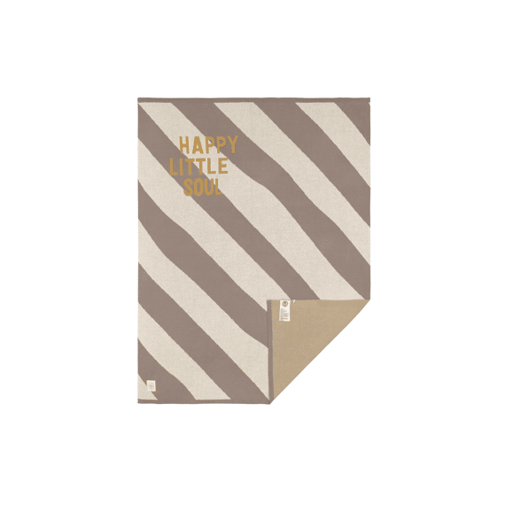 Lassig Deken Wieg Gebreid 80x100 Striped Nature Taupe