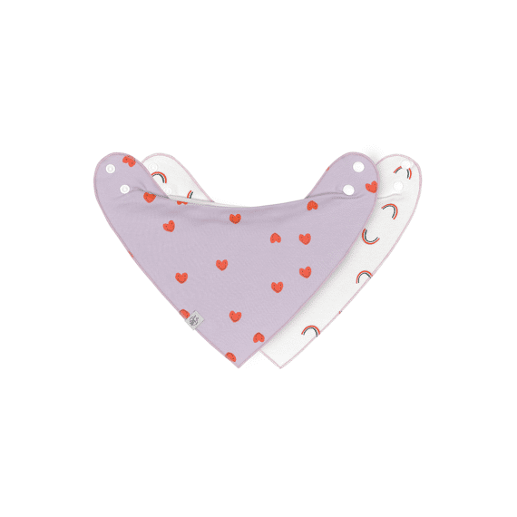 Lassig Bandana Bib 2pack Happy Rascals Haerts Lavender