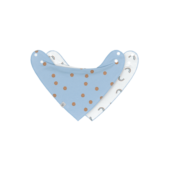 Lassig Bandana Bib 2pack Happy Rascals Smile Sky Blue
