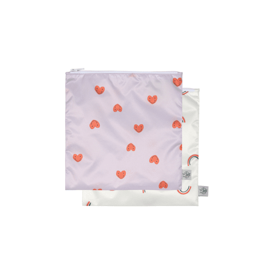 Lassig Snack Bag 2-pack Happy Rascals Haerts Lavender