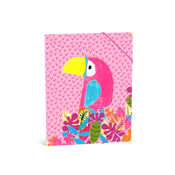 Papersalad Elastomap A4 Pink Toucan