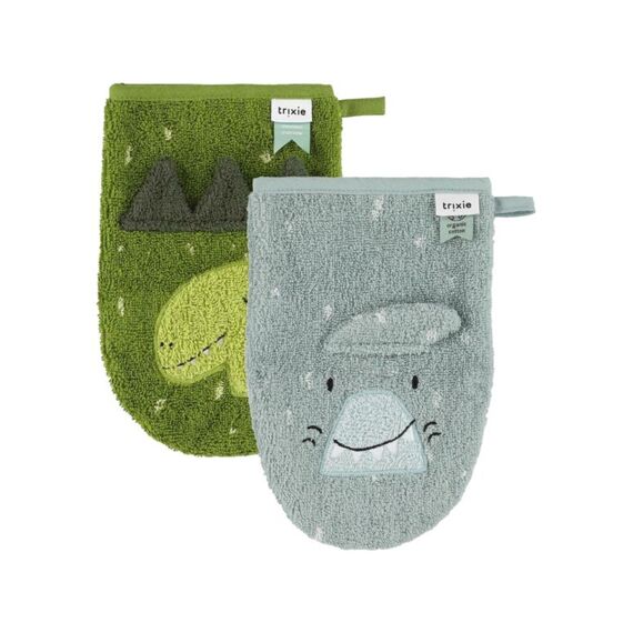 Trixie Animal Washandjes 2-pack Mr. Shark - Mr. Dino