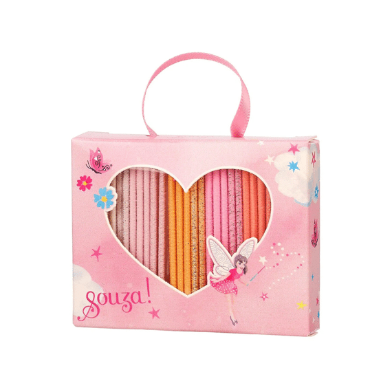 Souza Haarelastiekjes Cloe Goud Roze Oranje (25 Stuks/doosje)