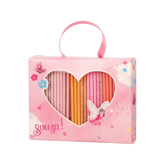 Souza Cadeaudoosje Cloe Haarelastiekjes Elf Roze 25 Stuks