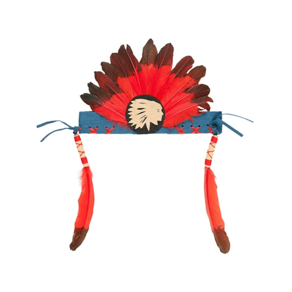 Souza Indianen Hoofdtooi Half Elastiek Rood Zwart