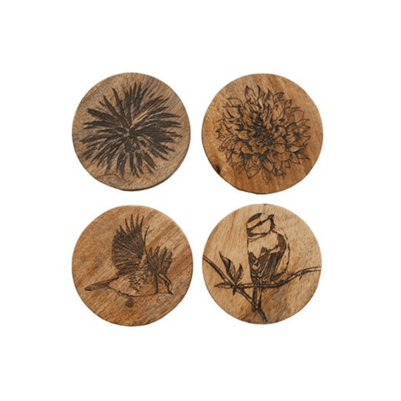 Onderleggers Forest Mangohout Set 10cm