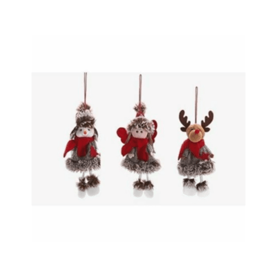 Kersthanger pop 17cm Bruin Assortiment Prijs Per Stuk