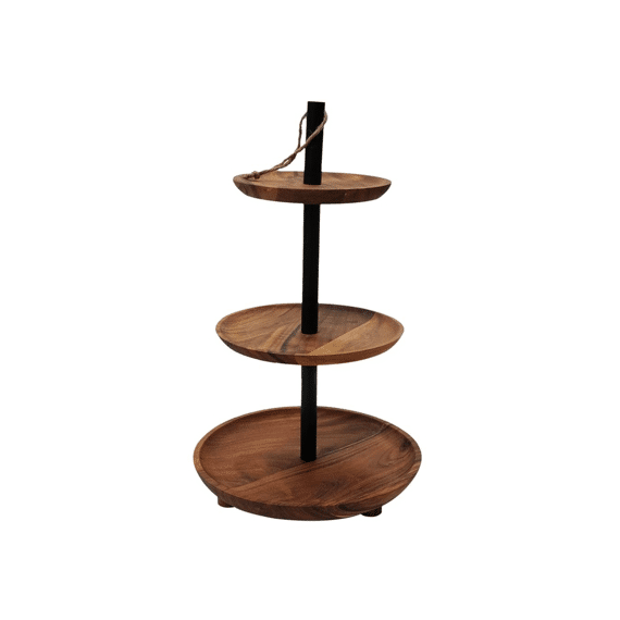 Serveerstand Belleville 45cm Zwart/Natuur