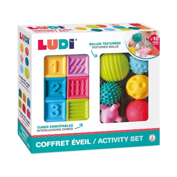 Ludi Stimuleerset met 6 Ballen en 6 Kubussen