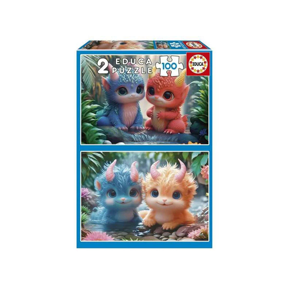 Educa Puzzel 2x100st Schattige Monsters