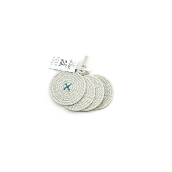 Koba Glasonderzetter 10cm 4stuks Uni Turquoise