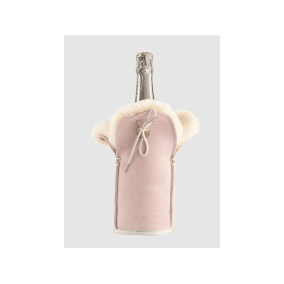 Kywie Champagne Champagne/Wijnkoeler met Schapenwo Baby Pink Suede
