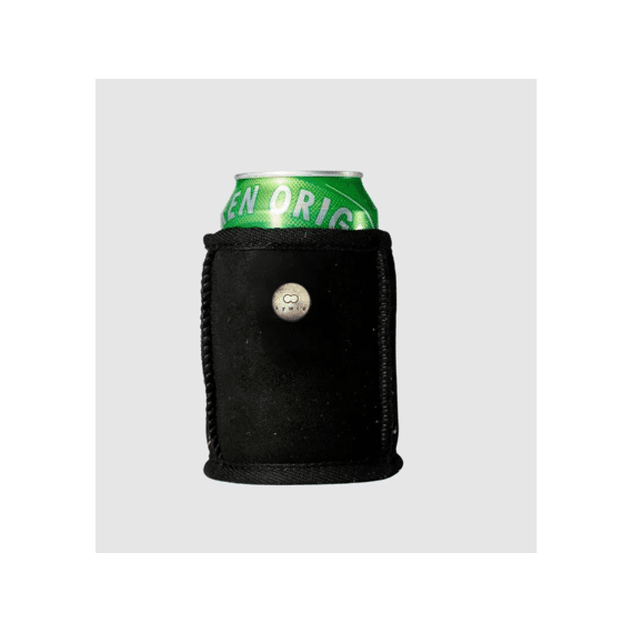 Kywie Koozie Flesjes/Blikjeskoeler met Schapenwol Black Suede