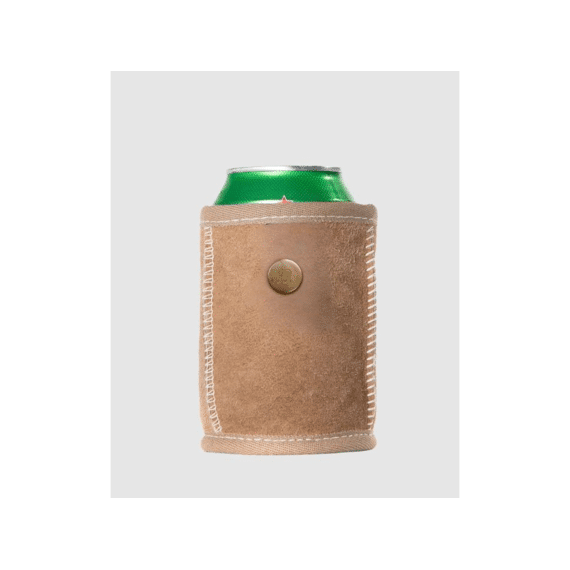 Kywie Koozie Flesjes/Blikjeskoeler met Schapenwol Camel Suede