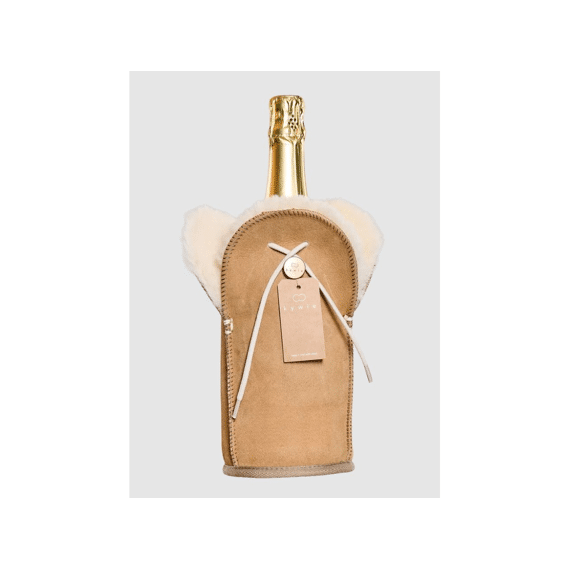 Kywie Champagne Champagne/Wijnkoeler met Schapenwol Camel Suede