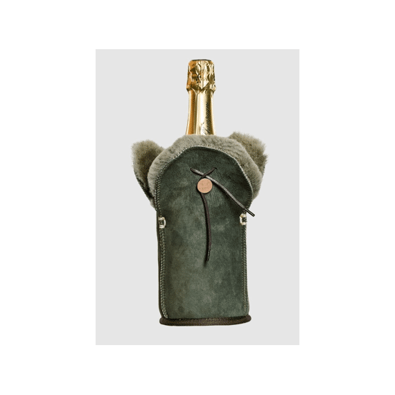 Kywie Champagne Champagne/Wijnkoeler met Schapenwol Khaki Suede