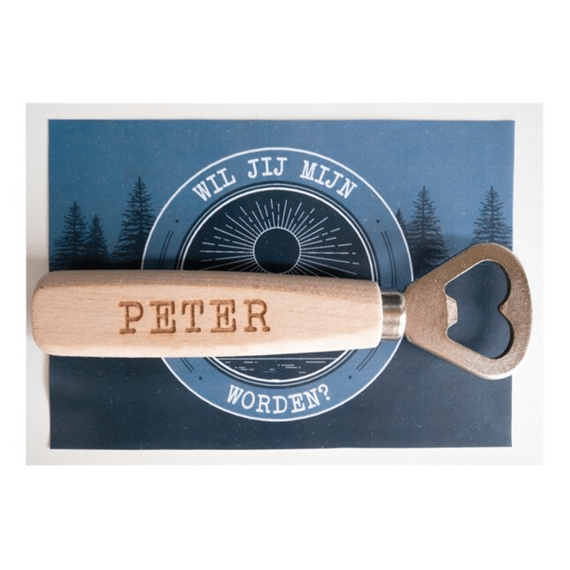 Minimou Flessenopener Wil je mijn peter worden?