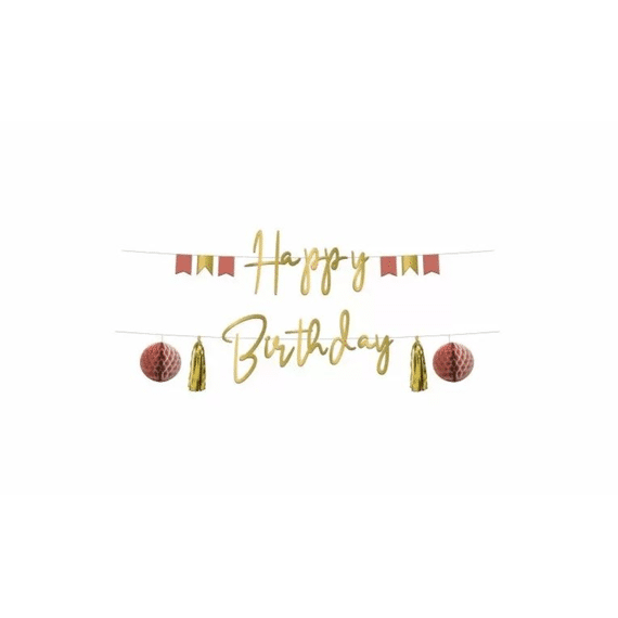 Letterslinger Happy Birthday Rood 1,5m