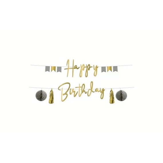Letterslinger Happy Birthday Grey 1,5m