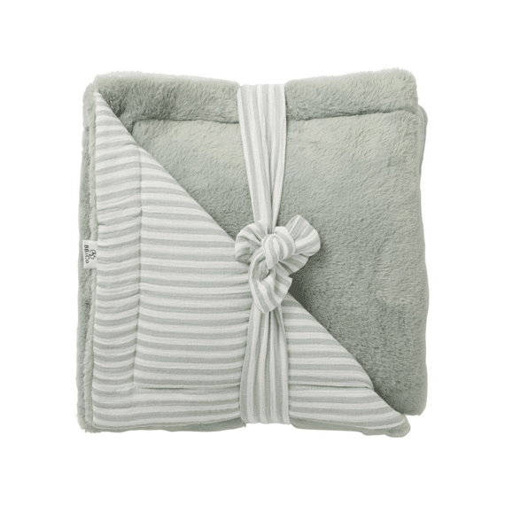 BB & Co Deken Wieg Luxe 70x100cm Rayé Vert de Gris